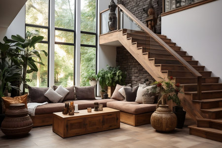 Modern boho interior design for the entrance hallの素材