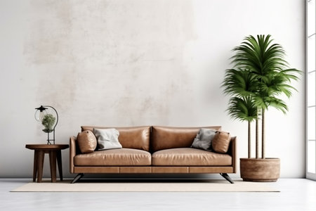 Mockup of Interior Living Room Wall. Generative AIの素材