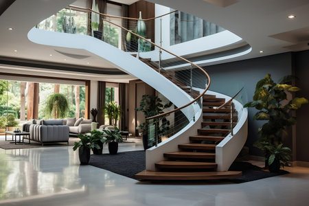 Modern Mediterranean Interior Design for Entrances. Generative AIの素材