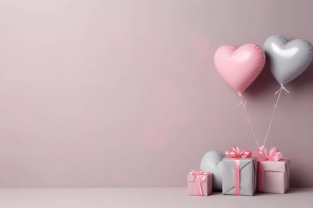 Pink Heart-Shaped Balloon in Studioの素材