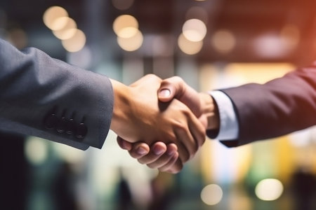 Successful businessman handshake for teamworkの素材