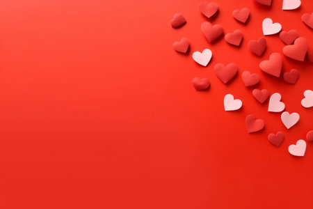 Happy Father's Day, hearts on red backgroundの素材