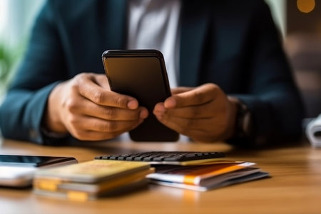 E-commerce: Businessman Engaging in Online Shoppingの素材