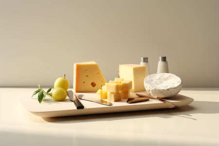 A Collection of Cheese on a Trayの素材