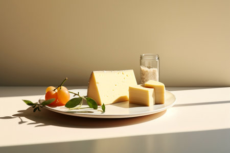Tray with delicious cheeseの素材