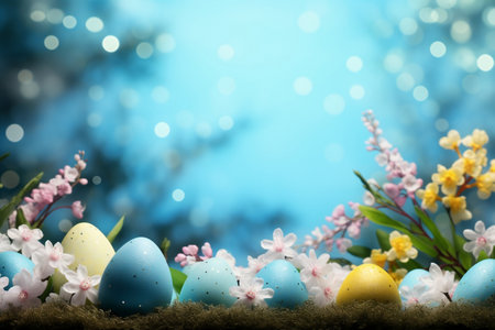 Hyper-Realistic Easter Background with Copy Space Generative AIの素材
