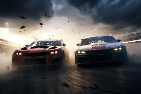 Dynamic Action of Two Cars in 14mm Frameの素材