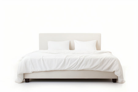 Sleek and Elegant Bed on White background.の素材