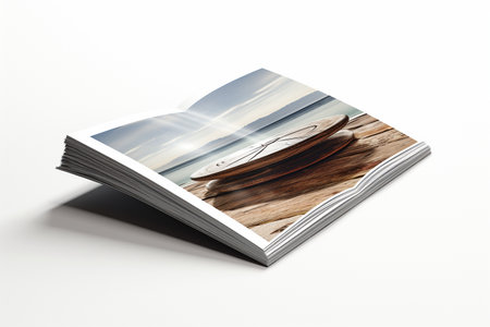 Back Cover of Magazine Isolated on White Background.の素材