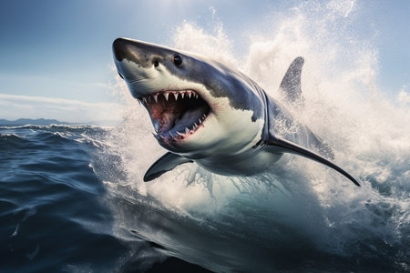 Great White Shark's High Leapの素材