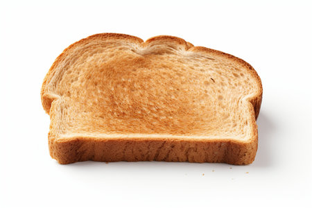 Breakfast Delight: Brown Toast Isolated on White Background.の素材