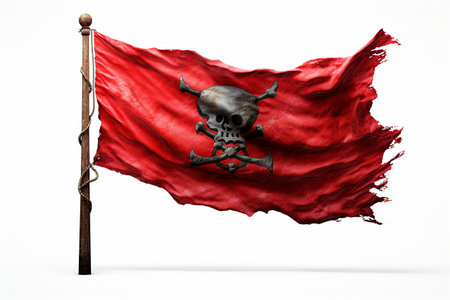 Pirates of the Caribbean Flag Isolated on White Background.の素材