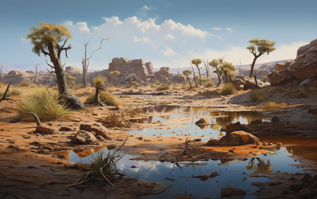 Desert Oasis Resilience Oasis Amidst Arid.の素材