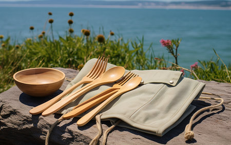 Organic Bamboo Cutlery Set.の素材