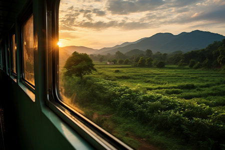 Beautiful Landscapes from the Train Windowの素材