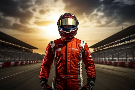 Focused Racing Driver Before the Raceの素材