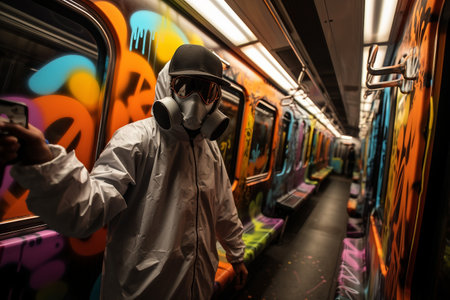 Graffiti Artist at Workの素材