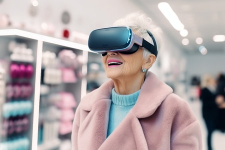 Senior Lady in 3D Worldの素材