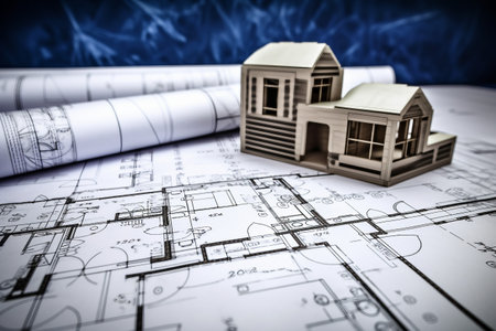 Architect with Architectural Plansの素材