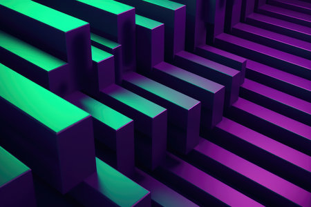 Digital Art in Purple and Green.の素材