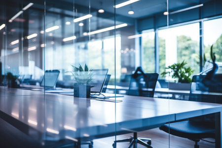 Dynamic Workplace with Blurred Figures.の素材