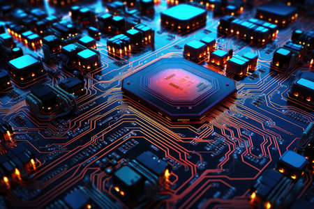 Tech Hardware Circuitry Close up.の素材
