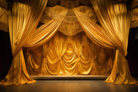 Golden Curtain on the Stage.の素材