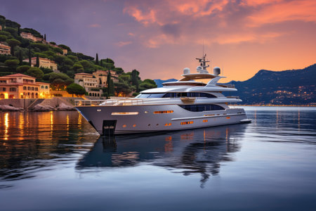 Yacht Haven on the Picturesque French Riviera.の素材