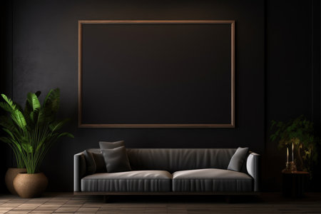 Contemporary Dark Home Interior.の素材