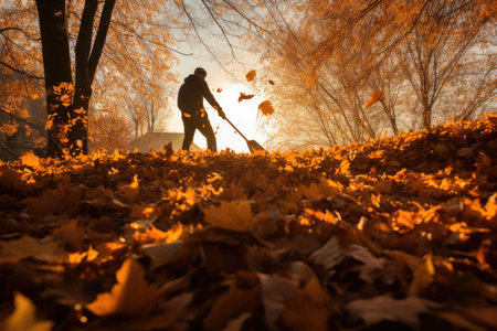 Outdoor Cleanup in the Fall.の素材