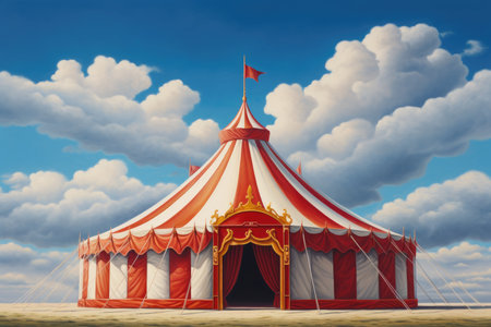 Charming White Circus Tent.の素材