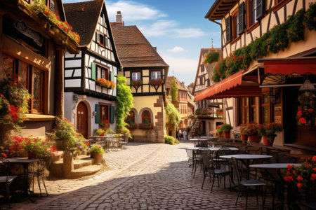 Historic European Square Scene.の素材