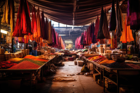 Colorful Indian Market Scene.の素材