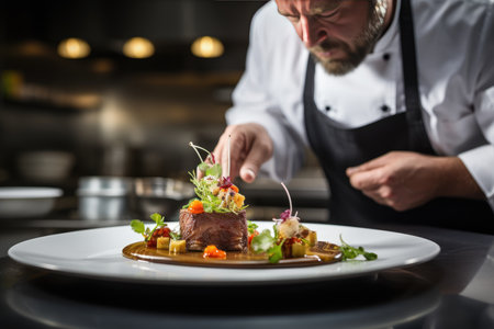 Culinary Artistry Plating a Gourmet Masterpiece.の素材