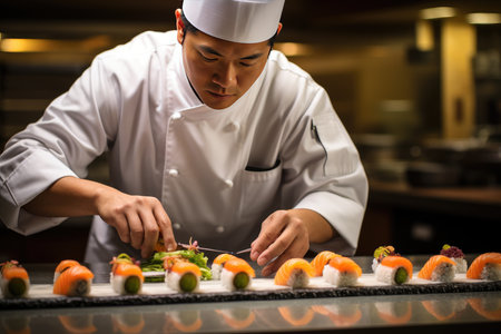 Precision in Sushi Preparation.の素材
