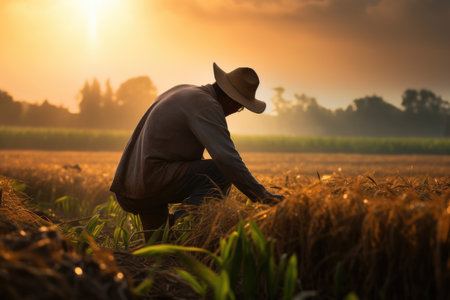 Agricultural Work in Sunlight.の素材