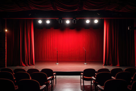 The Unoccupied Comedy Club Stage.の素材