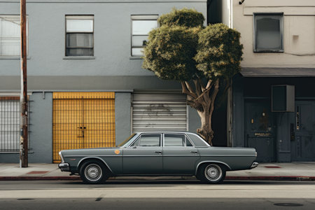 Urban Car on City Street.の素材