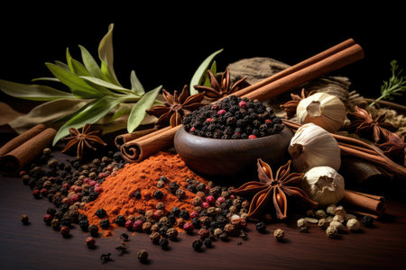 Culinary Magic Black Pepper and Cinnamon Creations.の素材