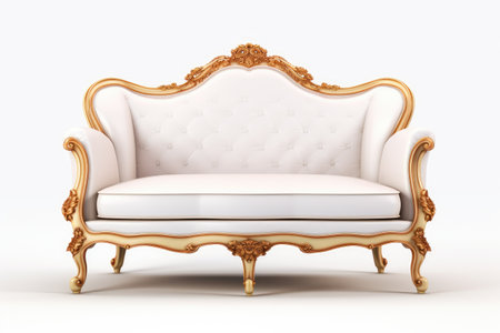 Timeless Elegance: French Provincial Furniture Set Isolated on White Background.の素材