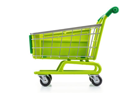 Rolling Companion: Trolley Isolated on White Background.の素材