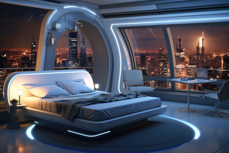 Quantum Quarters: A Glimpse into the Future Tech Bedroom Designの素材