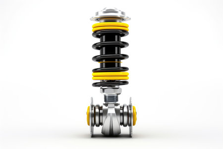 Vibration Virtuoso: Car Engine Shock Absorber Isolated on white Backgroundの素材