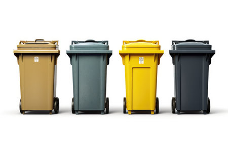 Waste Management Wonders: Garbage Containers Isolated on white Backgroundの素材