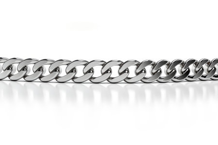 Stylish Accessory Chain Link Belt Isolated On White Backgroundの素材