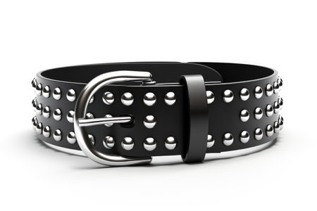 Fashionable Fixings Grommet Belt Snapshot Isolated On White Backgroundの素材
