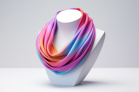 Fashion Loop Authentic Infinity Scarf Display Isolated On White Backgroundの素材