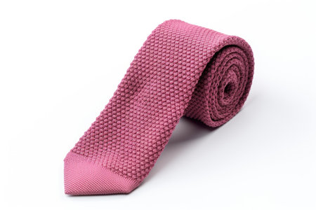 Warm Elegance Authentic Knit Tie Display Isolated On White Backgroundの素材