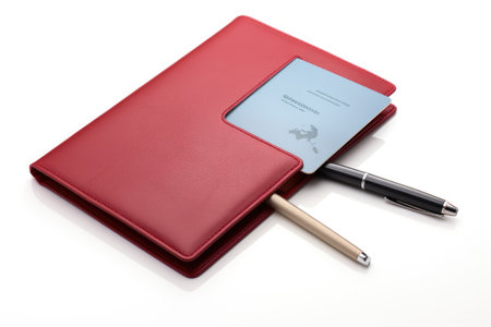 Functional Elegance Multi Functional Passport Holder Display Isolated On White Backgroundの素材