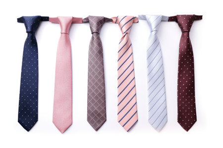 Stylish Staple Displaying Necktie Charm Isolated On White Backgroundの素材